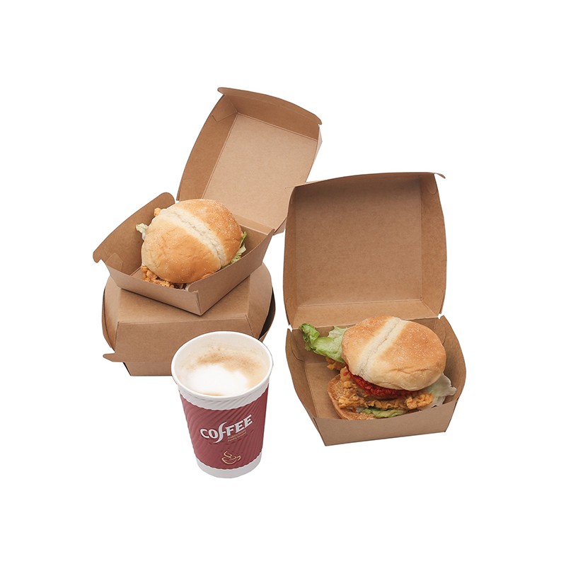 Pudełko na burgery z biodegradowalnego papieru nadającego się do recyklingu Pudełko na burgery z biodegradowalnego papieru nadającego się do recyklingu
