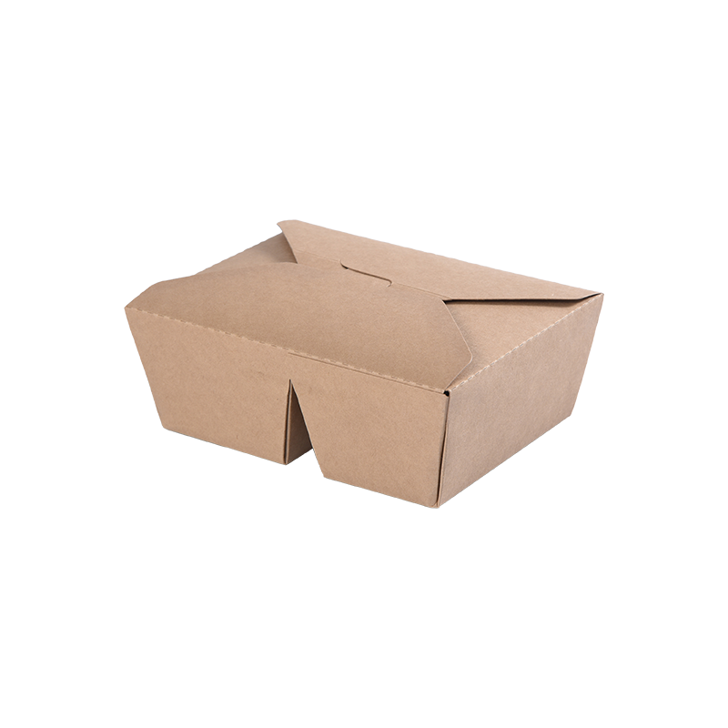 Pudełko na wynos z papieru pakowego, złożone z góry Pudełko Bento z dwiema przegródkami